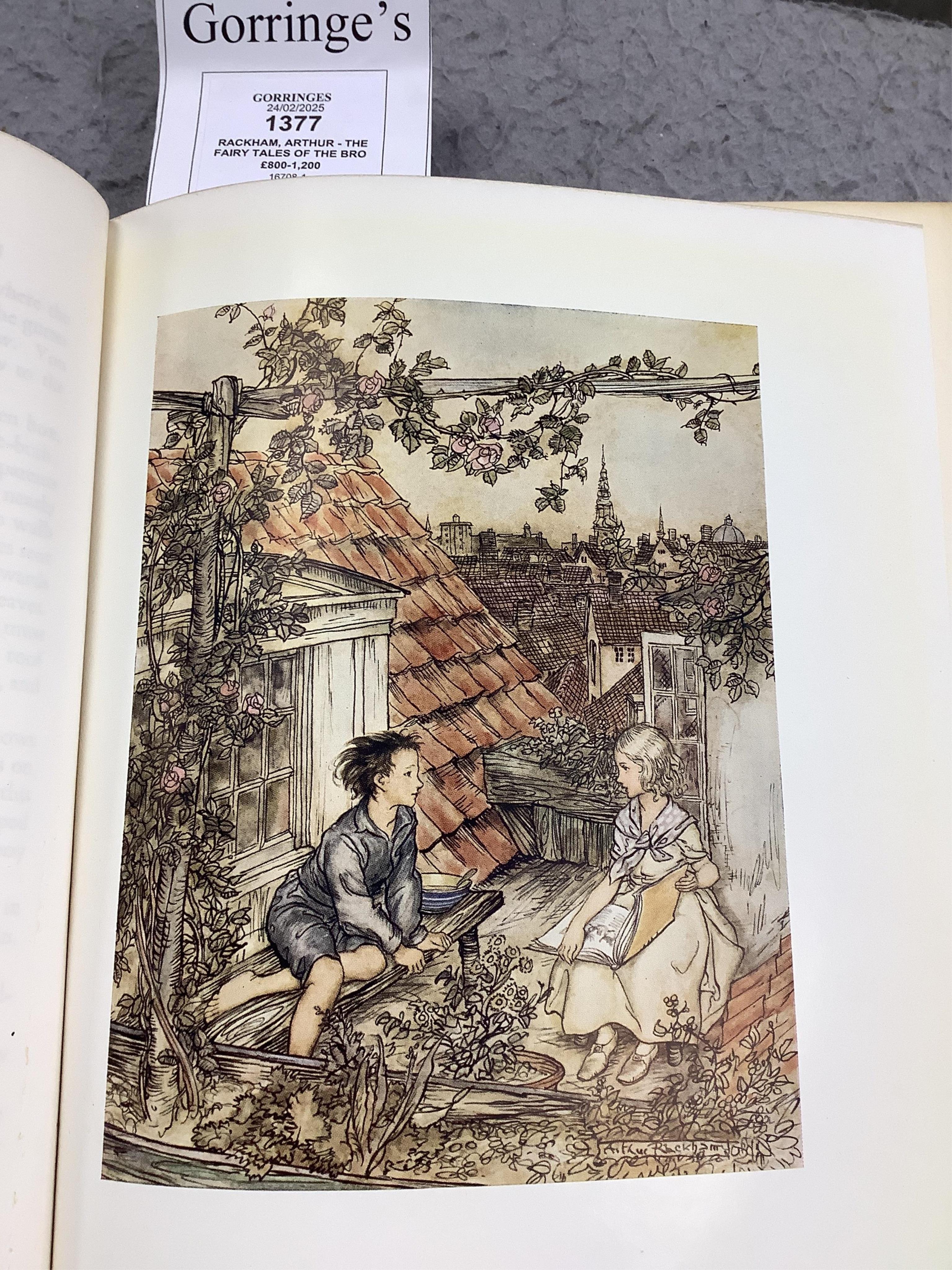 Rackham, Arthur - The Fairy Tales of the Brothers Grimm, one of 525, with 12 tipped-in colour plates, signed, George G. Harrup, London, 1932